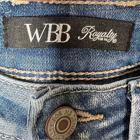 WBB Royalty for Me  light wash distressed jeans size 28? B154 - Picture 2 of 3